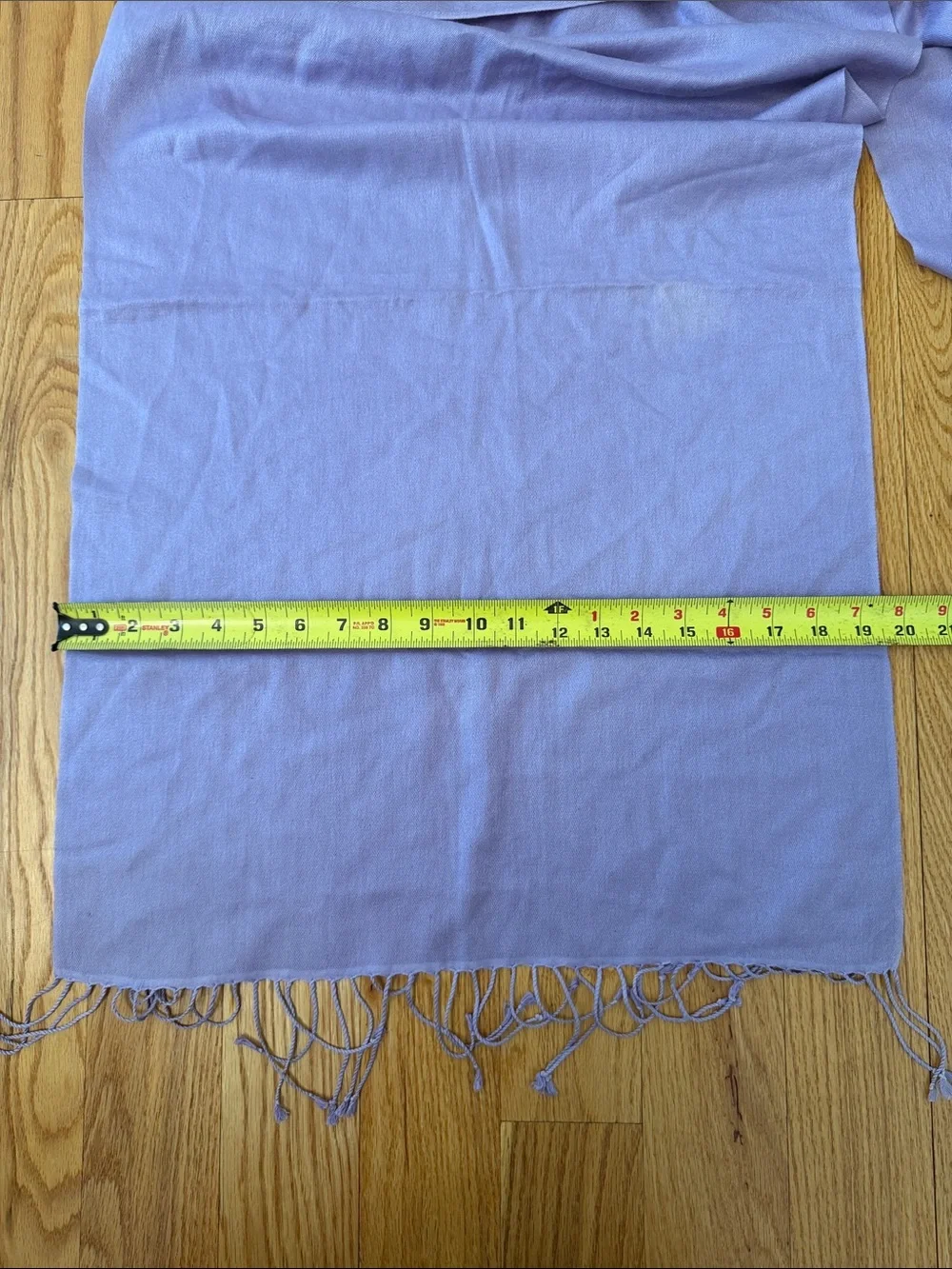 NWT Pashmina Cashmere-Silk Lavender Scarf with Fringe